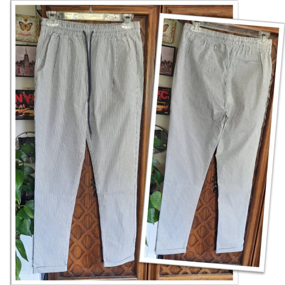 Shinestar Striped Business Tapered Jogger Stretch Pant - Size S